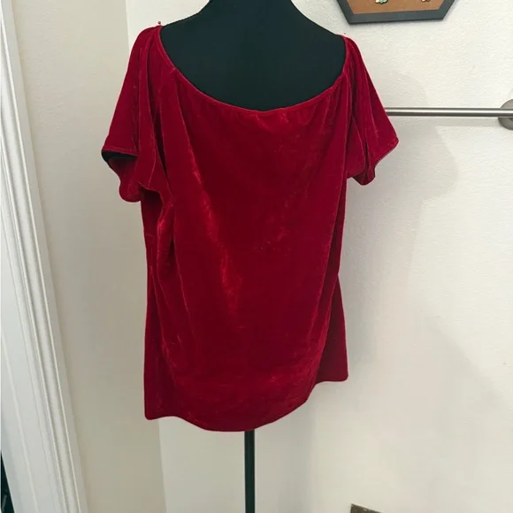 Hell Bunny Red Tie Front Short Sleeve Blouse - Picture 4 of 6